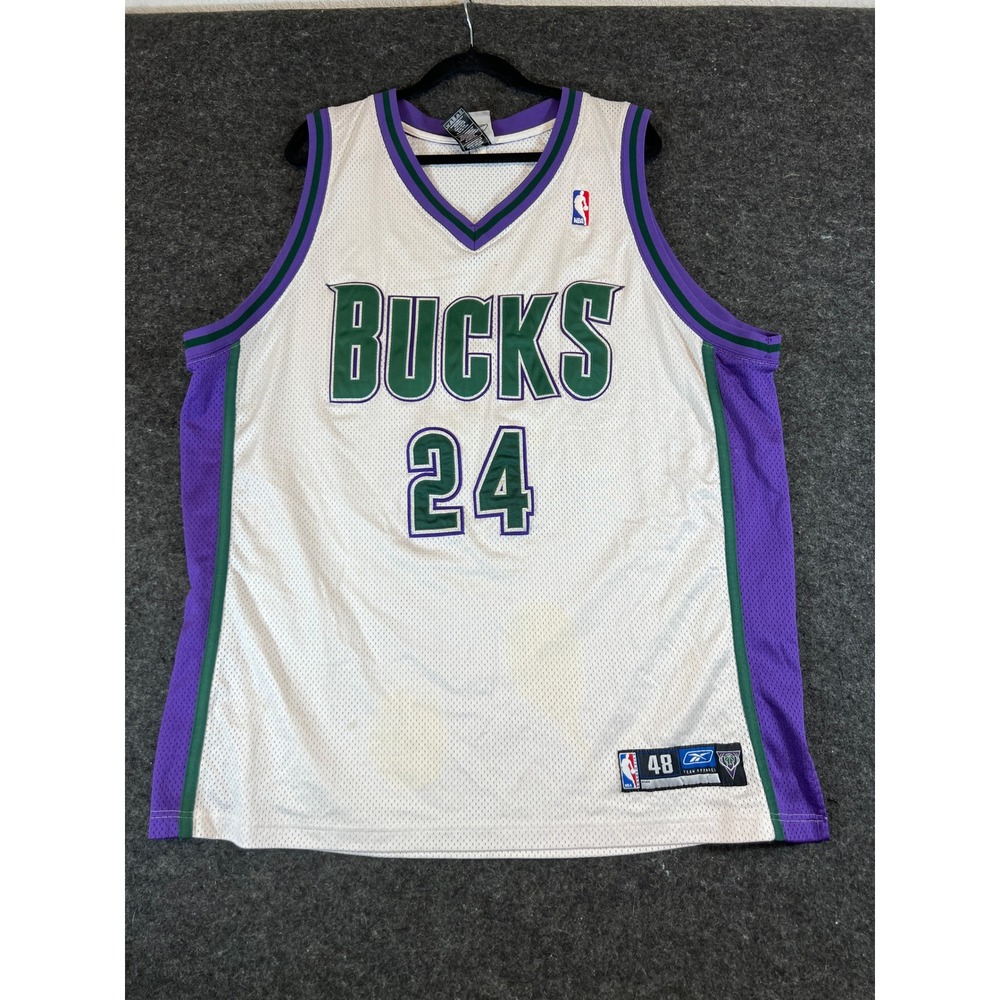 Vintage 90s NBA Milwaukee Bucks Jersey Mens 48 Reebok Stitched Team Issue Gamer